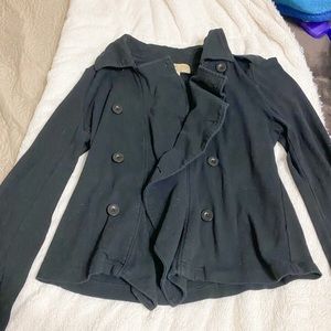 American rag black button pea coat jacket/cardigan